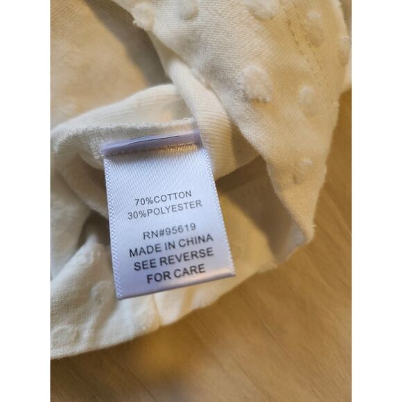 Women's size Small Ivory Top | Peplum Ruffle | Boho | NWT John Paul Fever - Picture 8 of 9